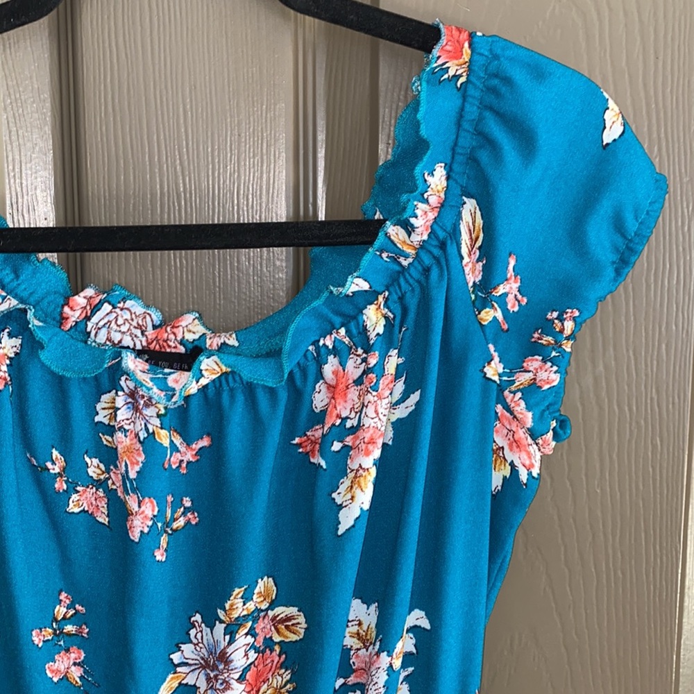 Bebop Blue Floral Romper - Picture 4 of 8